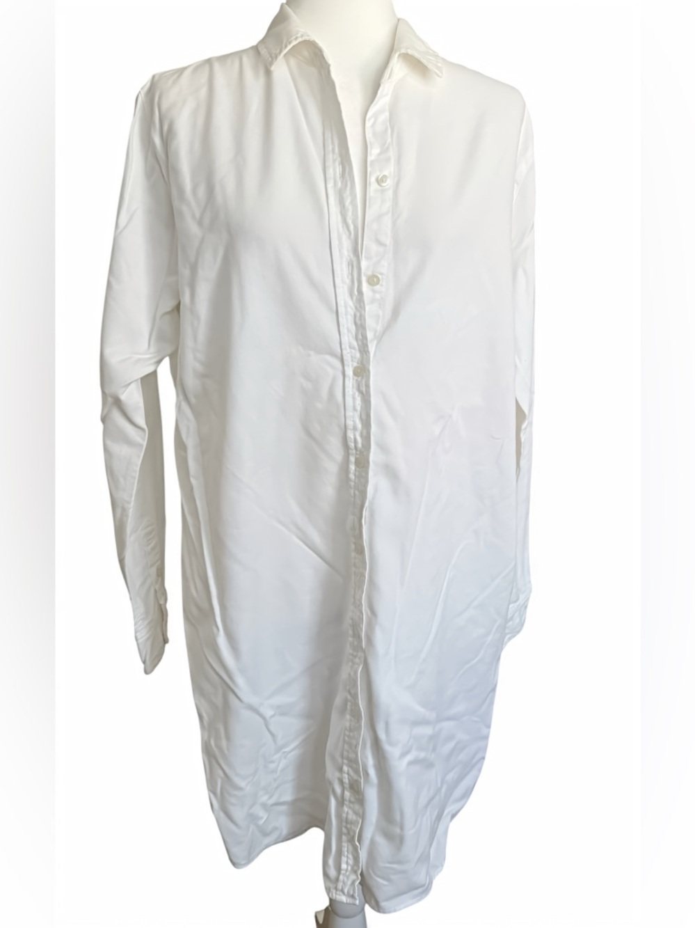 Unsubscribed White Oxford Shirt Dress S 100% Cotton Button Down Minimal NWT - Picture 6 of 16
